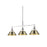 Golden Lighting Orwell 3-Light Linear Pendant, Chrome/Aged Brass