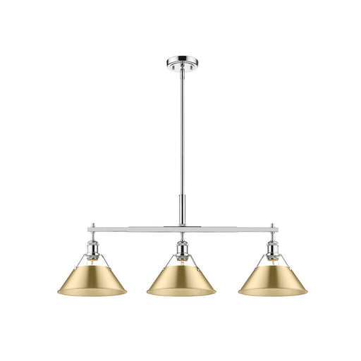 Golden Orwell 3-Light Linear Pendant, Chrome/ Champagne Bronze - 3306-LPCH-BCB