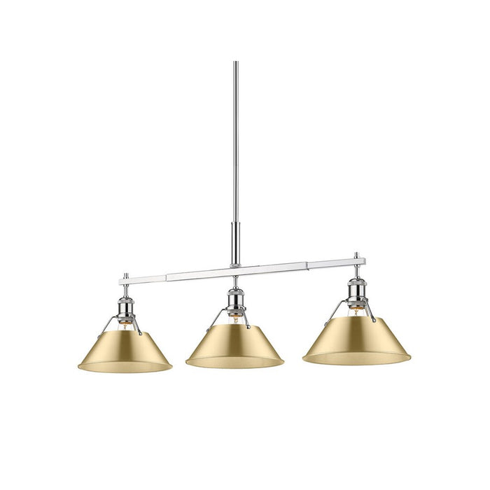 Golden Orwell 3-Light Linear Pendant, Chrome/ Champagne Bronze