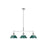 Golden Lighting Orwell 3-Light Linear Pendant, Chrome/Pine Green - 3306-LPCH-GN