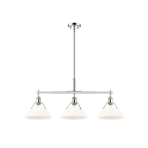 Golden Lighting Orwell 3-Light Linear Pendant, Chrome/Opal Glass - 3306-LPCH-OP