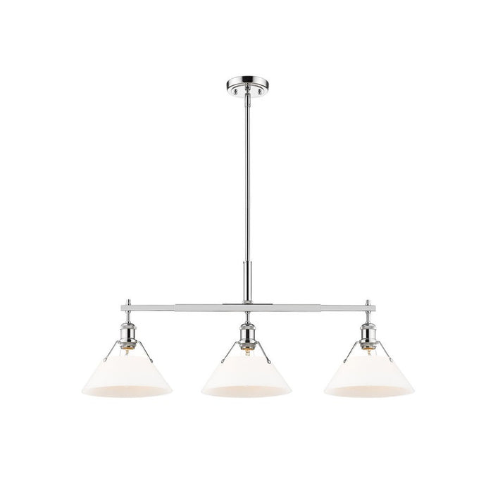 Golden Lighting Orwell 3-Light Linear Pendant, Chrome/Opal Glass - 3306-LPCH-OP
