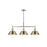 Golden Lighting Orwell 3-Light Linear Pendant, Pewter/Aged Brass - 3306-LPPW-AB