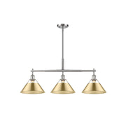 Golden Orwell 3-Light Linear Pendant, Pewter/ Champagne Bronze - 3306-LPPW-BCB