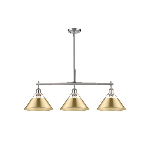 Golden Orwell 3-Light Linear Pendant, Pewter/ Champagne Bronze - 3306-LPPW-BCB