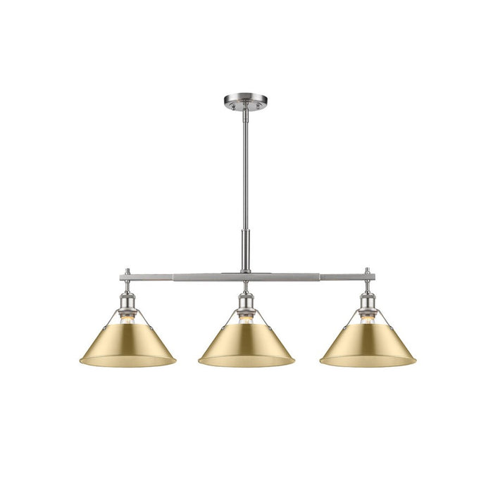 Golden Orwell 3-Light Linear Pendant, Pewter/ Champagne Bronze - 3306-LPPW-BCB