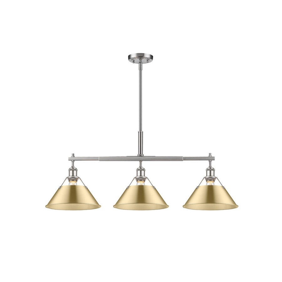 Golden Orwell 3-Light Linear Pendant, Pewter/ Champagne Bronze - 3306-LPPW-BCB