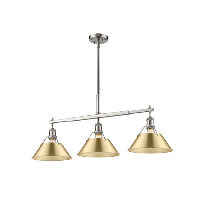 Golden Orwell 3-Light Linear Pendant, Pewter/ Champagne Bronze
