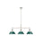 Golden Lighting Orwell 3-Light Linear Pendant, Pewter/Pine Green - 3306-LPPW-GN