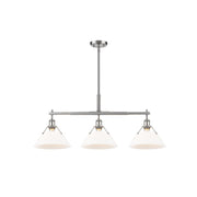 Golden Lighting Orwell 3-Light Linear Pendant, Pewter/Opal Glass - 3306-LPPW-OP