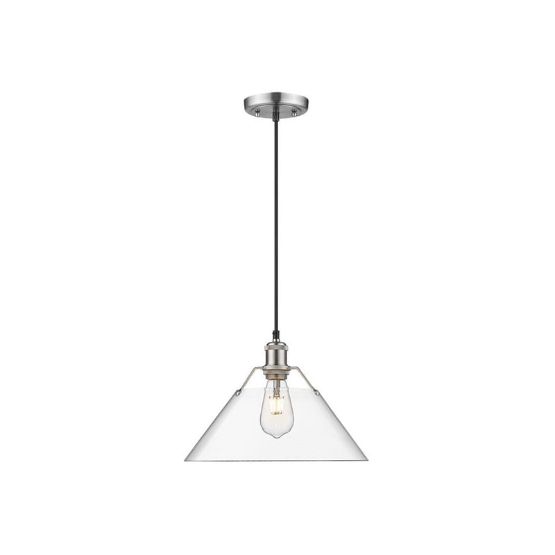Golden Lighting Orwell 14" Wide Large Pendant, Pewter/Clear Glass - 3306-LPW-CLR