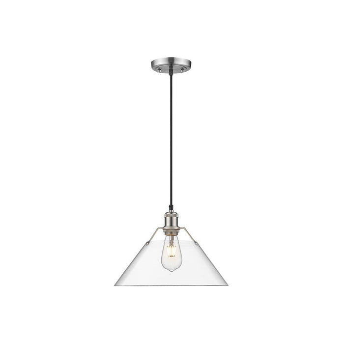 Golden Lighting Orwell 14" Wide Large Pendant, Pewter/Clear Glass - 3306-LPW-CLR