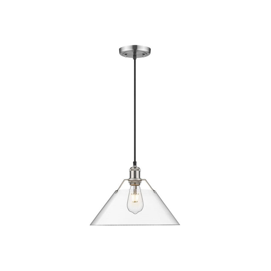 Golden Lighting Orwell 14" Wide Large Pendant, Pewter/Clear Glass - 3306-LPW-CLR
