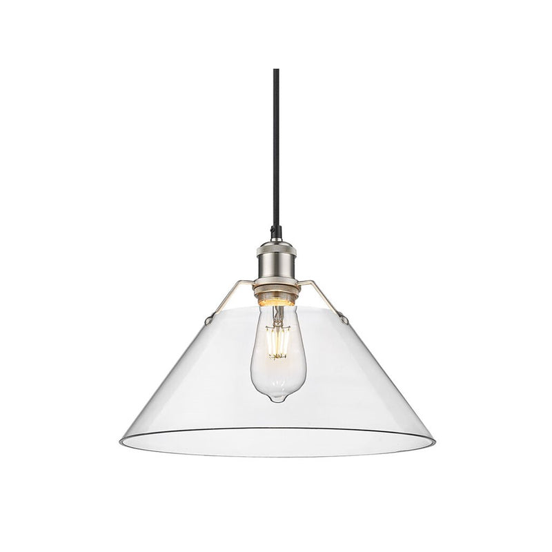 Golden Lighting Orwell 14" Wide Large Pendant, Pewter/Clear Glass