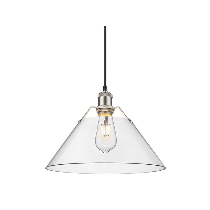 Golden Lighting Orwell 14" Wide Large Pendant, Pewter/Clear Glass