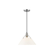 Golden Lighting Orwell 14" Wide Large Pendant, Pewter/Opal Glass - 3306-LPW-OP