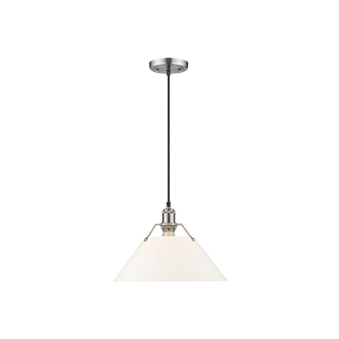 Golden Lighting Orwell 14" Wide Large Pendant, Pewter/Opal Glass - 3306-LPW-OP