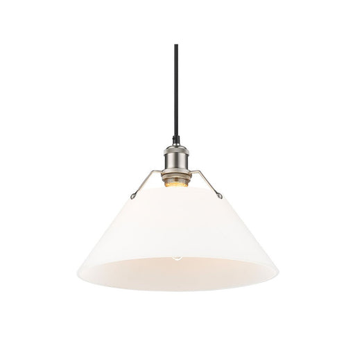Golden Lighting Orwell 14" Wide Large Pendant, Pewter/Opal Glass