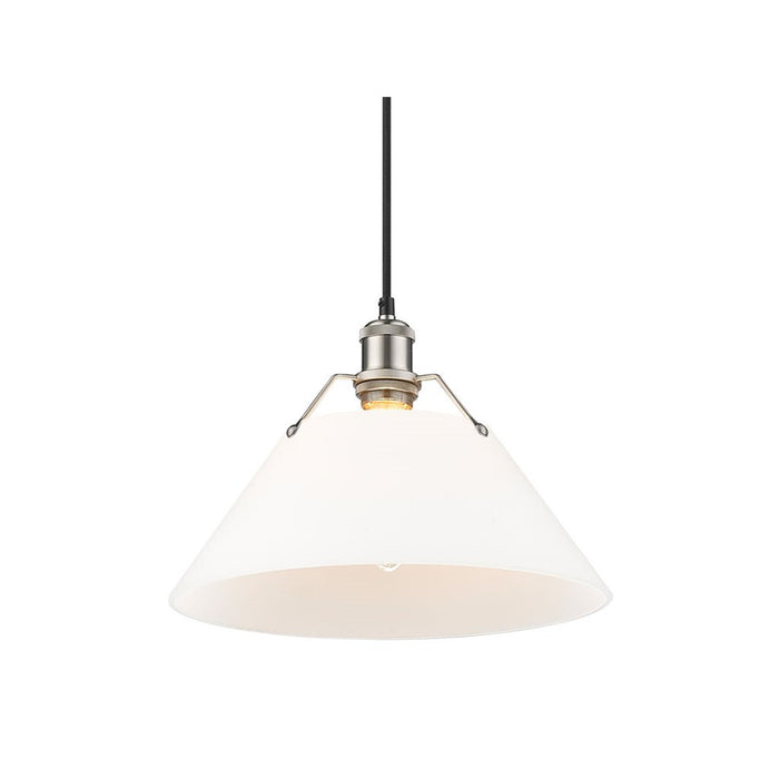 Golden Lighting Orwell 14" Wide Large Pendant, Pewter/Opal Glass