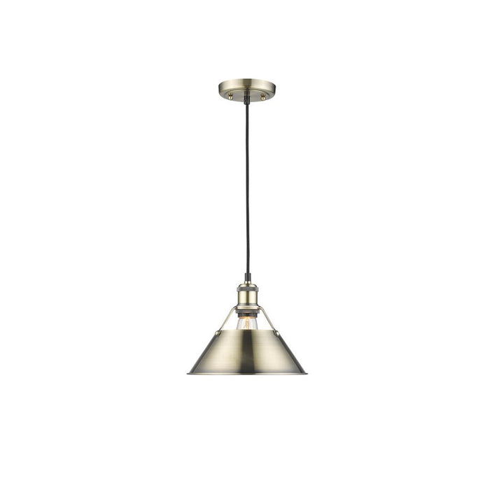 Golden Orwell 10" Wide Medium Pendant, Aged Brass/Aged Brass - 3306-MAB-AB
