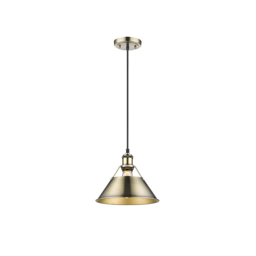 Golden Orwell 10" Wide Medium Pendant, Aged Brass/Aged Brass