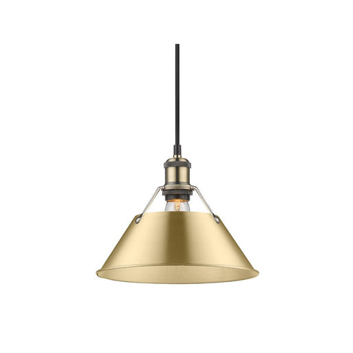Golden Orwell 10" Wide Medium Pendant, Aged Brass/Champ Bronze
