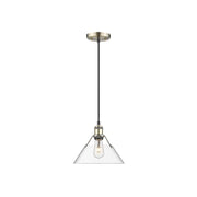 Golden Orwell 10" Wide Medium Pendant, Aged Brass/Clear Glass - 3306-MAB-CLR