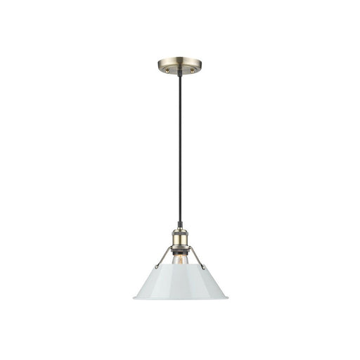 Golden Orwell 10" Wide Medium Pendant, Aged Brass/Dusky Blue - 3306-MAB-DB