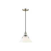 Golden Orwell 10" Wide Medium Pendant, Aged Brass/Opal Glass - 3306-MAB-OP