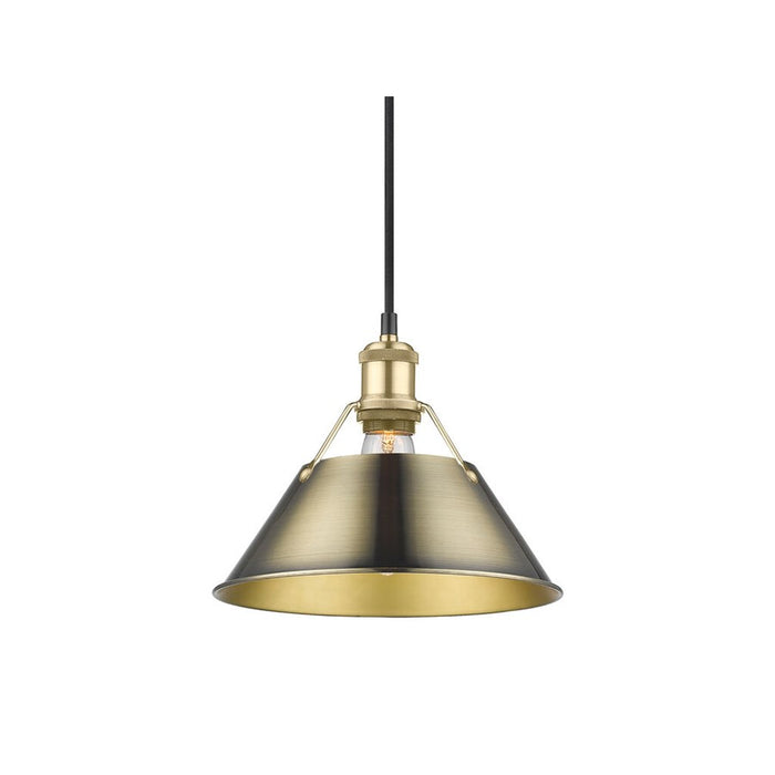 Golden Orwell 10" Wide Medium Pendant, Champ Bronze/Aged Brass