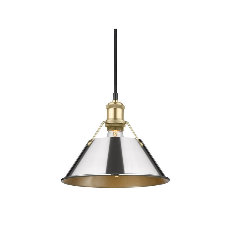 Golden Orwell 10" Wide Medium Pendant, Champagne Bronze/Chrome