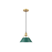 Golden Orwell 10" Wide Medium Pendant, Champ Bronze/Pine Green - 3306-MBCB-GN