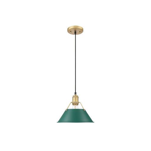 Golden Orwell 10" Wide Medium Pendant, Champ Bronze/Pine Green - 3306-MBCB-GN
