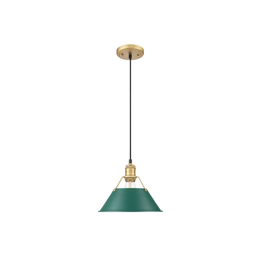 Golden Orwell 10" Wide Medium Pendant, Champ Bronze/Pine Green - 3306-MBCB-GN