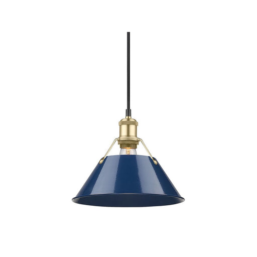 Golden Orwell 10" Wide Medium Pendant, Bronze/Matte Navy