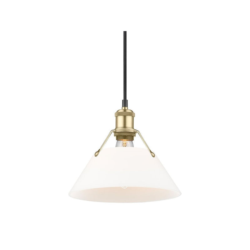 Golden Orwell 10" Wide Medium Pendant, Champ Bronze/Opal Glass