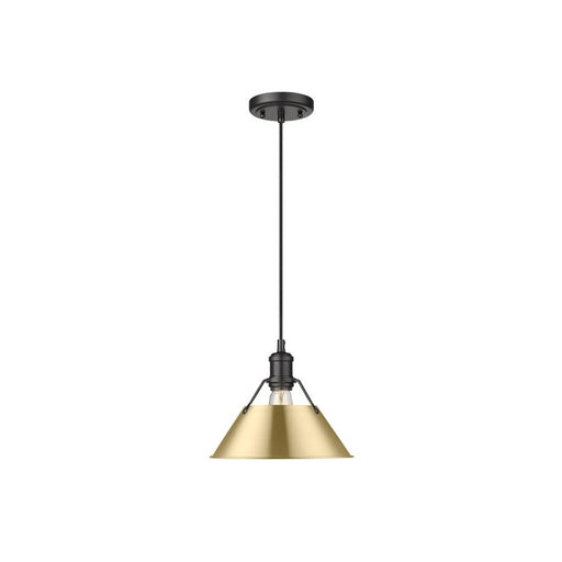 Golden Orwell 10" Wide Medium Pendant, Matte Black/Champ Bronze - 3306-MBLK-BCB
