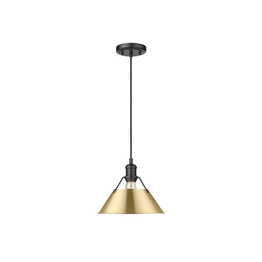 Golden Orwell 10" Wide Medium Pendant, Matte Black/Champ Bronze - 3306-MBLK-BCB