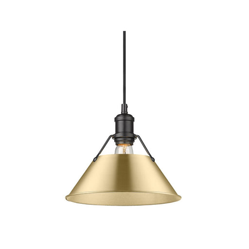 Golden Orwell 10" Wide Medium Pendant, Matte Black/Champ Bronze