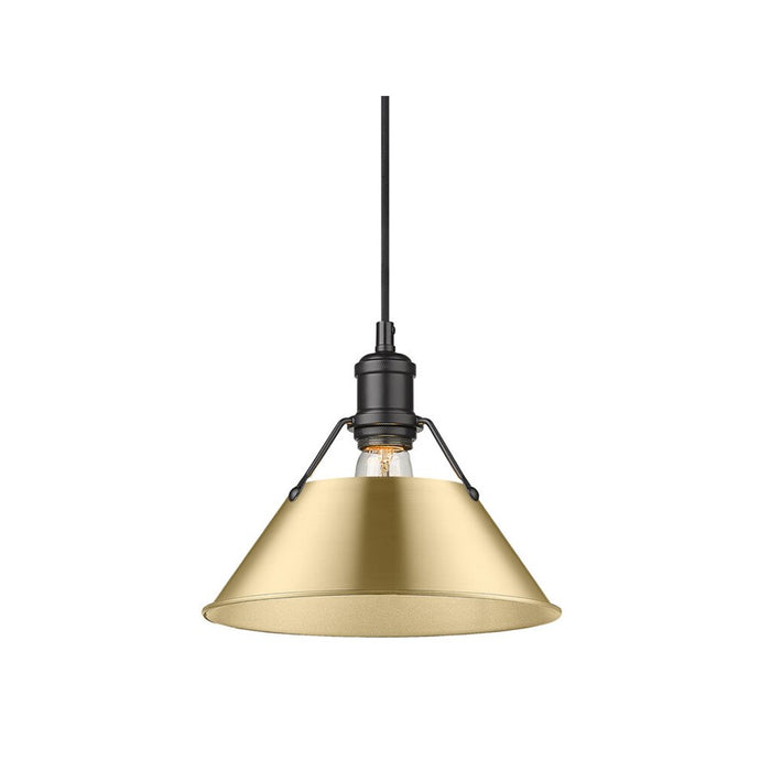 Golden Orwell 10" Wide Medium Pendant, Matte Black/Champ Bronze