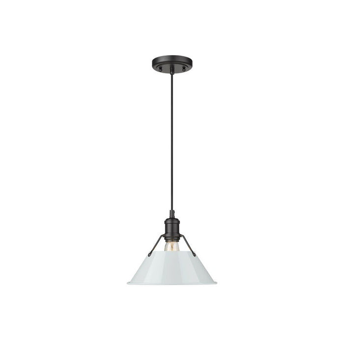 Golden Orwell 10" Wide Medium Pendant, Matte Black/Dusky Blue - 3306-MBLK-DB