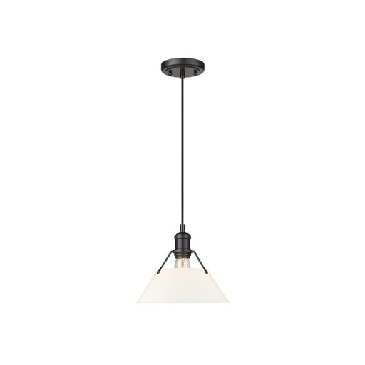 Golden Orwell 10" Wide Medium Pendant, Matte Black/Opal Glass - 3306-MBLK-OP