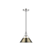 Golden Lighting Orwell 10" Wide Medium Pendant, Chrome/Aged Brass - 3306-MCH-AB