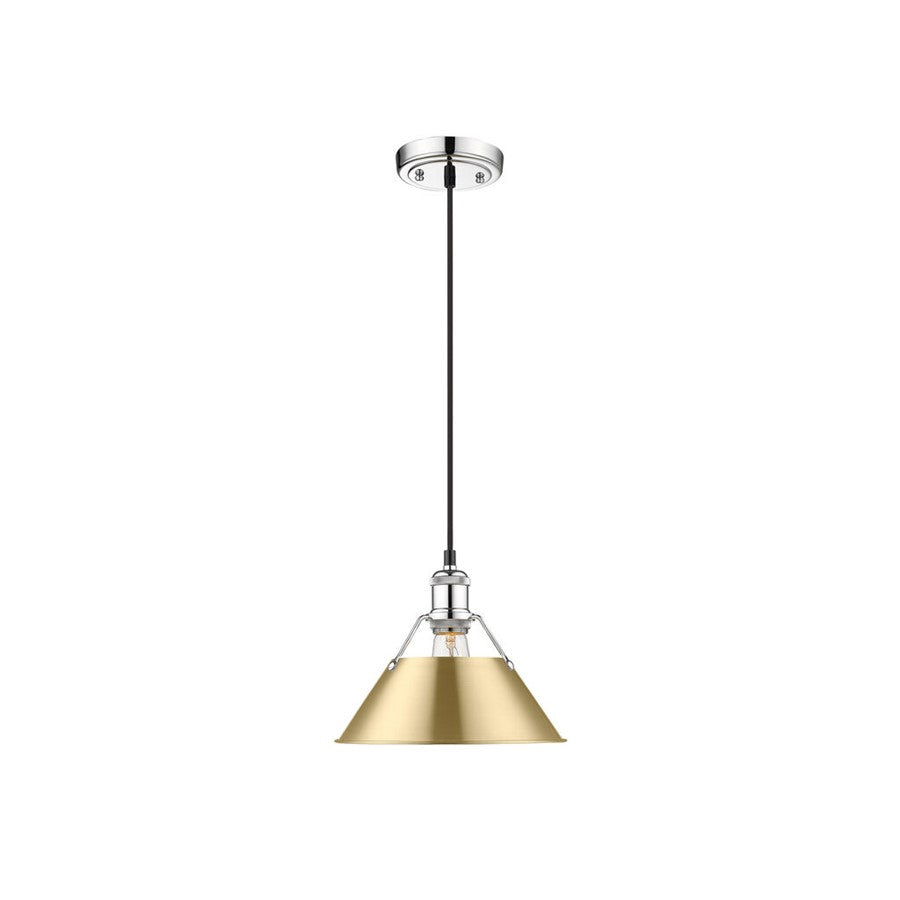 Golden Orwell 10" Wide Medium Pendant, Chrome/Champagne Bronze - 3306-MCH-BCB