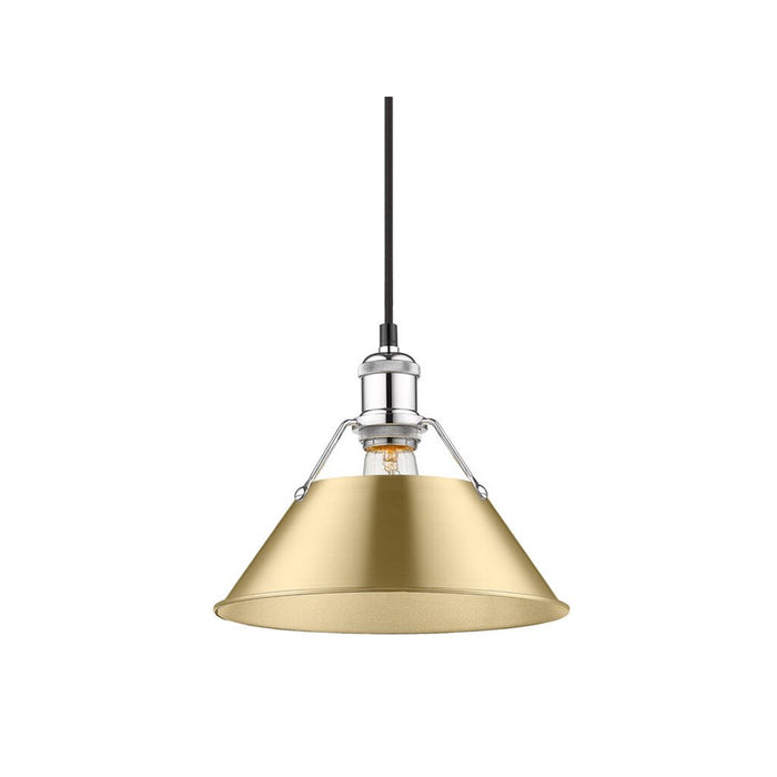 Golden Orwell 10" Wide Medium Pendant, Chrome/Champagne Bronze