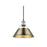Golden Lighting Orwell 10" Wide Medium Pendant, Pewter/Aged Brass