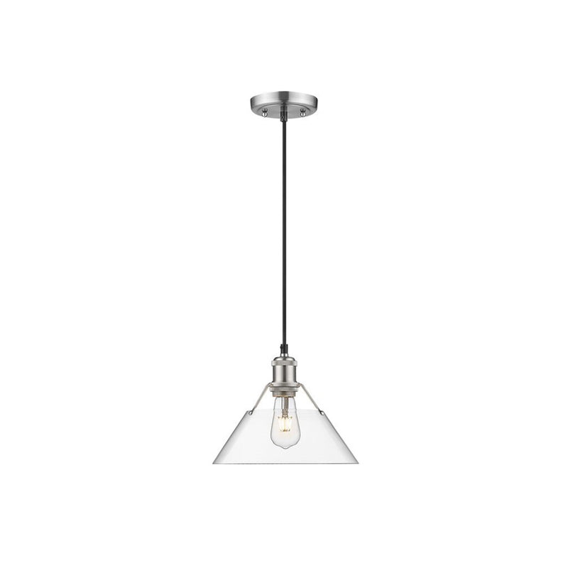 Golden Orwell 10" Wide Medium Pendant, Pewter/Clear Glass - 3306-MPW-CLR