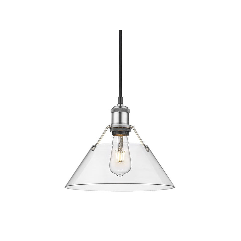 Golden Orwell 10" Wide Medium Pendant, Pewter/Clear Glass