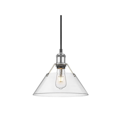 Golden Orwell 10" Wide Medium Pendant, Pewter/Clear Glass