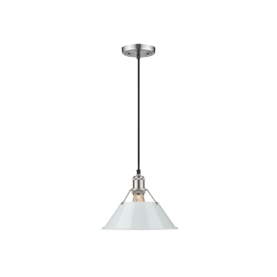 Golden Lighting Orwell 10" Wide Medium Pendant, Pewter/Dusky Blue - 3306-MPW-DB
